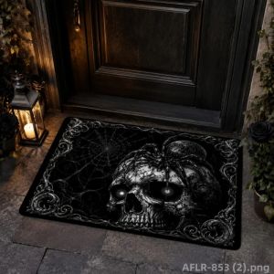 VIKAMA Gothic Castle Dark Vampire Bat Red Rose Doormat Thảm Lót Cửa Chống Trượt Thảm Trải Sàn Bằng Vải Polyester Cho Halloween Trang Trí Ngoài Trời Tại Nhà