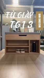 Kệ Giày Gỗ Đa Màu Sonoma Oak Có Ghế Bọc Nệm Dài 80cm SIB Decor TG13