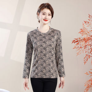 เสื้อยืดคอกลมแขนยาวบางสไตล์เรียบง่ายสำหรับผู้หญิง ทรงหลวม ระบายอากาศได้ดี ผ้าฝ้ายผสมโพลีเอสเตอร์ สำหรับใส่ในชีวิตประจำวัน