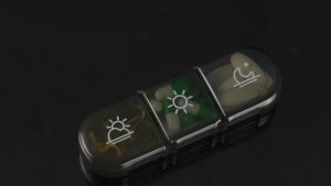 Portable A Week Pillbox 21 Grid Black Pill Box Sorting Box Can Be Sliced Black Privacy Protection Pill Case