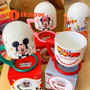 I know Disney kids toothbrushing cup wash cup mouth brushing cup rotating cartoon baby cup drop proof Mickey Elsa cup