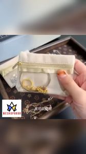 WESHOP8888 1pcs Portable Jewelry Zipper Bag Earrings Ring Bracelets Accessories Packaging Box Travel Flannel Storage Bag