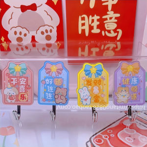 Cute Cartoon God of Wealth Hooks New Year Fortune Stick Hooks Creative Fu Lu Shou Xi God Storage Decoration Sticky Hooks