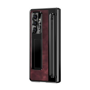 Ốp Lưng Điện Thoại Samsung Galaxy Z Fold 8/7/5/4 Bản Lề Ba Lớp Kèm Miếng Dán Kính Mặt Trước Giá Đỡ Ẩn Khe Đựng Bút - Vỏ Bảo Vệ Siêu Bền Cho Các Mẫu Galaxy Z Fold