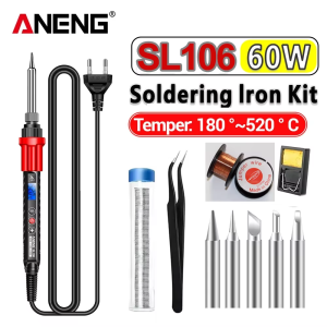 ANENG | ANENG SL106 New Electric Soldering Iron 110V 220V Adjustable Temperature With Switch US EU Plug Welding Repair Tools Kit Set
