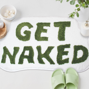 พรมเช็ดเท้าห้องน้ำ VIKAMA ลาย Get Naked น่ารัก กันลื่น ตลก ซักเครื่องได้ รูปทรงแปลกตา