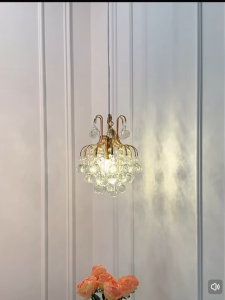 Lampu gantung Perancis kamar tidur romantis headboard pendant lampu ruang tamu koridor pintu masuk kristal lampu ruang tamu baru dekorasi lampu