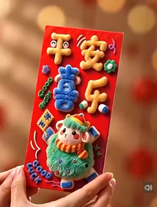 Angpao CNY 6pcs Red Angpow Angpau Red Packet Chinese New Year Wedding Money Envelope 创意仪式感拉伸折叠生日寿结婚喜感恩母亲节红包封袋新年过年红包封红包袋