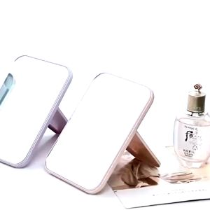 กระจกแต่งหน้า ทรงสี่เหลี่ยม ขนาดใหญ่ แบบพกพา พับได้