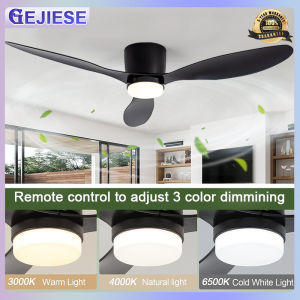 GEJIESE Ceiling Fan With Light with Remote Control Nordic Ceiling Fan 52inch Big Size 48W 6 Speeds DC Moter Noiseless Ceiling Fan For Livingroom Diningroom Bedroom