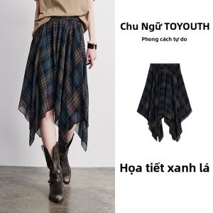 Toyouth | Chân Váy Dài In Họa Tiết Vintage Chấm Bi