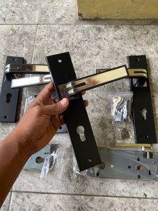 PROMO handle pintu rumah set kunci premium pintu rumah utama kamar stailis moderen tanggung besar black seris