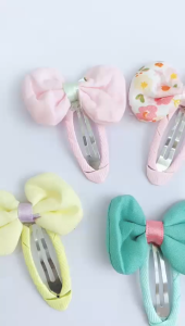 Jepit Rambut Pita Anak Perempuan Motif Bunga 2in1 Hair Pin Lucu Jepitan Pita Kecil isi 2 pcs