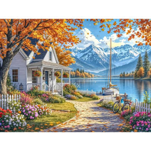 500/1000/1200/2000PCS Jigsaw Puzzle House Landscape Scenery Art For Adults Great Weekend Relaxation And Family Fun Gift