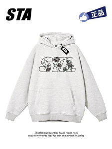 เสื้อสเวตเตอร์มีฮู้ดคอกลมแขนยาวผ้ากำมะหยี่สไตล์อเมริกันสำหรับผู้ชายและผู้หญิง ฤดูใบไม้ร่วง/ฤดูหนาว แบรนด์เสื้อผ้าลำลอง