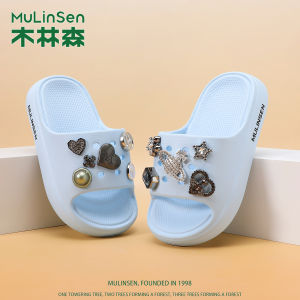 Princess Style Outdoor Sandals for Girls Anti-Slip Soft Bottom Childrens Slippers Wooden Forest Girls Slippers