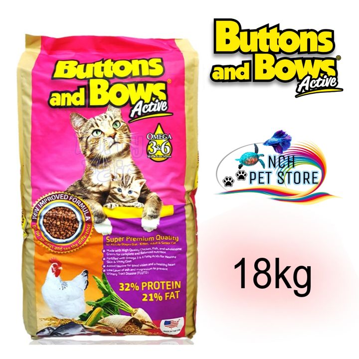 Buttons And Bows 18kg for Kitten,Adult Cat Food Chicken & Fish