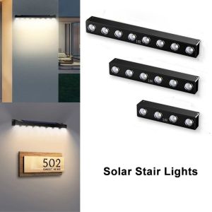 ROLL 4/6/8 LED Solar Wall Light Outdoor Bright Wall Sign Light High Quality Waterproof LED Atmosphere Lighting Garden Decoration