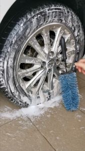 Soft Rim Brush (Memory Bristle) Bendable Wheel Barrel Rim Fender Liner Undercarriage Cleaning Brush