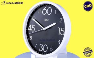 Jam Dinding Analog Minimalis Unik Alari AL7177 Black Hiasan Rumah Original BestSeller Besar