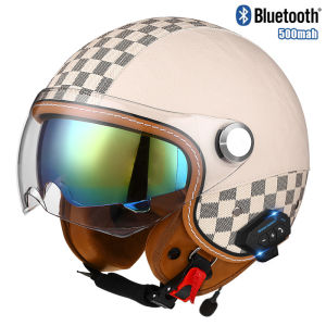 BONINGYU | Bluetooth Vintage Motorcycle Helmet with Double Visors
