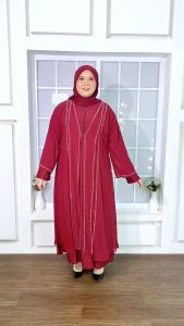 TA9031 JUMBO | Gamis Abaya Turkey Jumbo Turki Big Size LD 130 Turky Bahan Jersey mix Ceruty Hitam Putih Warna Warni Mewah Elegan Terbaru 2023