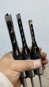 Dudukan Mesin Bor Bobok Kayu Adaptor Wood Mortising Attachment Lengkap Dengan Mata Bor 10 mm