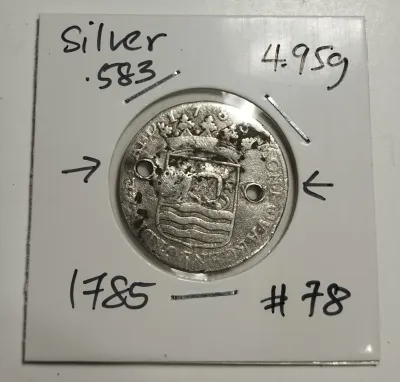 1pc Netherlands 6 Stuivers 1785 Silver #78