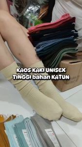 WAR18 KAOS KAKI PRIA DAN WANITA - KAOS KAKI PANJANG TINGGI POLOS - KAOS KAKI SEKOLAH KANTOR