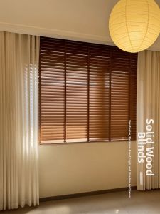 Waterproof Sunscreen Wooden Blind Curtains