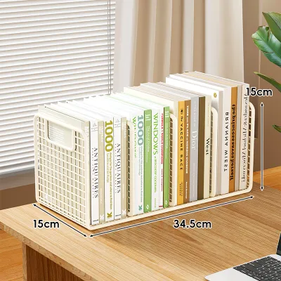 Wrought Iron Bookstand Desktop Bookshelf Book Storage Shelving Unit Book Clips Book Organizer
