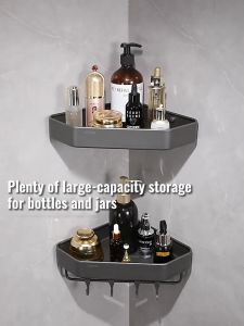 BITASSET NEW High Quality Bathroom Rack Space aluminum Bathroom Organizer Storage Shelf Rack Corner Shelf Rack Bathroom Accessories