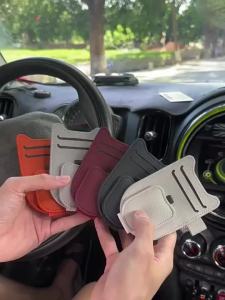 SEAMETAL Luxury Leatherette Car Sun Visor Kính Giữ Kính Từ Tính Móc Treo Kính Đa Năng Với Chức Năng Giữ Thẻ & Bút