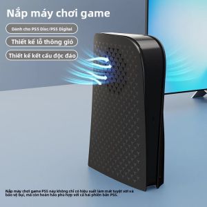 Vỏ Bảo Vệ Cao Cấp HONCAM Bằng Nhựa ABS Cho Máy Chơi Game PS5 Chống Bụi Màu Đen Dành Cho Phiên Bản Đĩa Và Phiên Bản Kỹ Thuật Số