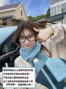 Korean Style Small Knitted Scarf Womens Autumn Winter Thickened Woolen Scarf Versatile Student Fashion Accessory Multifunctional