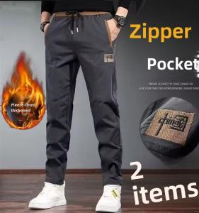 Fleece Padded Pants Men Casual Pants Autumn and Winter Thickened Cotton Pants Heattech Sports Pants Winter Jogger Pants Work Sweatpants