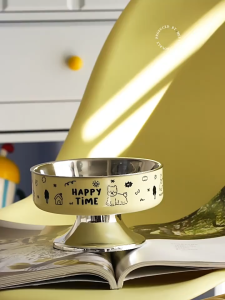Anti Slip Stainless Steel High Raise Elevated Neck Protection Removable Pet Cat Dog Bowl Food Water Feeder Bowl Dish