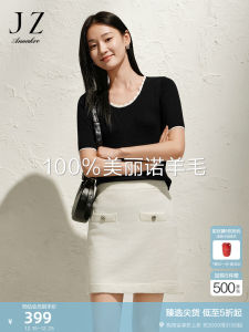 Juzi Annako Design High Twist Short Sleeve Knitted Sweater Womens Fashion Spring New Arrival 100% Beautiful Merino Wool Slim Fit round Neck