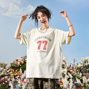 Retro Washed Number Letter T-Shirts