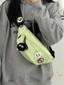 ฤดูร้อน Sport ลำลอง กระเป๋าสะพายข้างสําหรับผู้ชายและเด็กผู้หญิงวัยรุ่นสไตล์ญี่ปุ่น เรียบง่าย หลากหลาย นักเรียน กระเป๋าคาดหน้าอกพักผ่อนวัสดุไนลอน