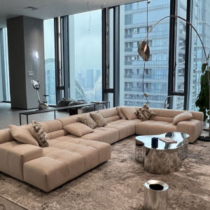 B & B Sofa Tufty-Time Sofa Cream Style Single Internet Celebrity Genuine Leather Living Room 2024 New Arrival Puff Sofa