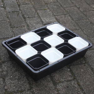 7cm Black Square Nursery Basin Succulent Plant Leaf Pot S5 Sowing Braised Lid Tray Storage Storage Box