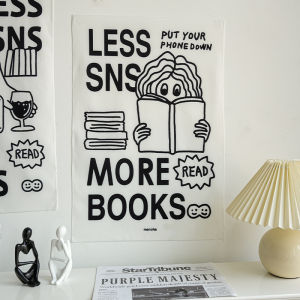 American Cartoon Illustration Small Sling Cloth Retro Dormitory Bedroom Wall Decorative Wall Cloth Background Fabric Bedside Wall Tapestry