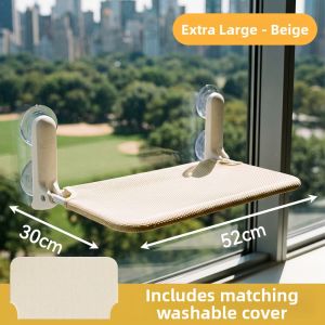 HELLOLEIBOO | Window Mount Foldable Cat Hammock for Sunbathing