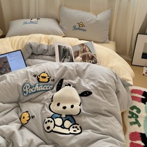 ผ้าฝ้าย การ์ตูน ชุดเครื่องนอนเด็ก 4pcs ทารกคุณภาพแม่เด็ก เด็กผู้หญิง ผ้าคลุมเตียงผ้าฝ้ายผ้า