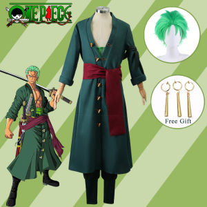 【Free Earrings】Anime OnePiece Roronoa Zoro Cosplay Costume Japanese Kimono Robe Full Suits Halloween Party Clothing Zoro Earing Zoro Earings - Lazada