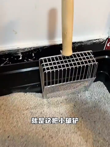 พลั่วทรายแมวโลหะ ที่ตักอึแมว พลั่วตักขยะแมว อัพเกรดตะขอแบบพกพา ด้ามจับไม้เนื้อแข็ง ทนทาน ใช้ได้กับทรายแมวทั้งหมด