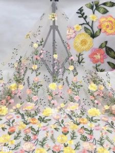 Color Three-Dimensional Floral Embroider Lace Tulle Fabric FARCENT Water-Soluble Embroidery Dress Dress Dress Cloth