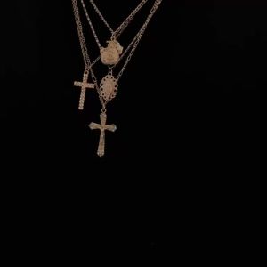 Ingemark | Ingemark 4Pcs/Set Retro Jesus Cross Pendant Necklace for Men Hip Hop Punk Gold Color Adjustable Metal Chain Street Jewelry Gifts