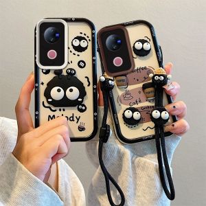 เคสโทรศัพท์ VIVO V50 VIVOV50 5G น่ารักคอลลาร์ตัวการ์ตูนพร้อมเชือกตุ๊กตาปกป้องเลนส์ซิลิโคนนิ่มฝาครอบด้านหลัง